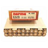 6.5 X 55- NORMA- FULL BOX OF 20- POSSIBLE RELOADS
