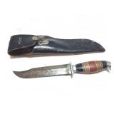 VINTAGE KNIFE IN LEATHER SHEATH