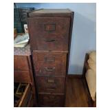VINTAGE WOODEN 4 DRAWER FILING CABINET
