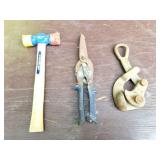 DEAD BLOW HAMMER- WIRE STRETCHER- NIPPERS