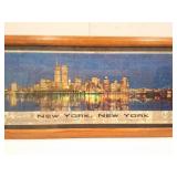 NEW YORK , NEW YORK - FRAMED PUZZLE WITH GLASS-