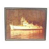 VINTAGE SHIP PHOTO- FRAMED -APPROXIMATELY 14