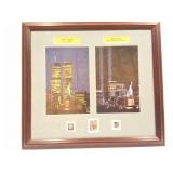 TWIN TOWERS ART PRINT- FRAMED- APPROXIMATELY 21