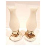 HOB NAIL- MILK GLASS- ELECTRIC LAMPS- MATCHING