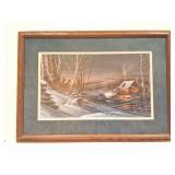 TONY REDLIN- DEER AND CABIN - FRAMED- 07956-
