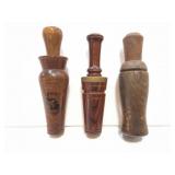 3- WOODEN DUCK CALLS- ONE IS DUCKS UNLIMITED