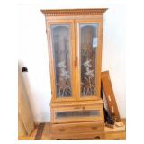 OAK GUN CABINET- GUNS NOT INCLUDED