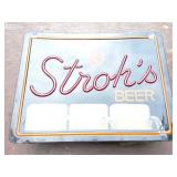 STROHS BEER LIGHTED SIGN- PLASTIC- NEEDS NEW PLUG