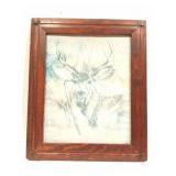 MAROON - PRINT- 1978- BUCK IN BRUSH-