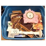 TOTE LOT- ELECTRIC CLOCK AND MANY OTHER ASSORTED