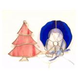 STAINED GLASS  TREE AND WREATH