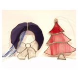 STAINED GLASS - TREE AND WREATH