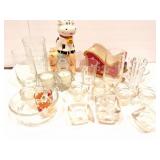 VINTAGE GLASSWARE LOT- AND COFFEE MUGS - LARGE
