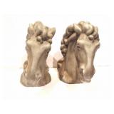 METAL HORSE HEAD BOOK ENDS- APPROXIMATELY 8