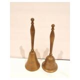 2- VINTAGE BRASS BELLS- APPROXIMATELY 8 INCHES