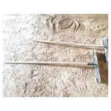 2- CONCRETE PULLS- WOODEN HANDLE WITH ALUMINUM