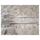 2- SPADE SHOVELS WITH WOODEN HANDLES