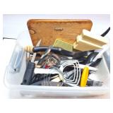 MEAT CUTTING SUPPLIES- CONTENTS OF TOTE WITH LID