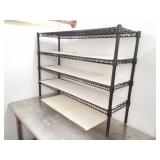 METAL SHELVING UNIT- - 4 FOOT TALL WITH 4 SHELVES
