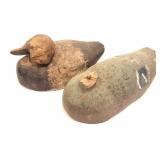 2- VINTAGE WOODEN DUCK DECOYS- ONE LOOSE HEAD