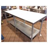 STAINLESS STEEL MEAT CUTTING TABLE- WITH CUTTING