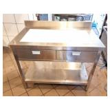 STAINLESS STEEL CABINET WITH CUTTING BOARD TOP-