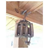 VINTAGE WOODEN PULLEY