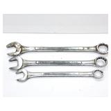 3- LARGE STRAIGHT WRENCHES- 2"--1-3/4" AND 1-3/8"