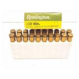 308 WIN- REMINGTON- FULL BOX OF 20 CARTRIDGES