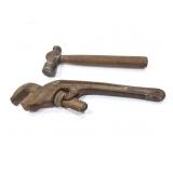 RIGID- E14- PIPE WRENCH AND BALL PEAN HAMMER