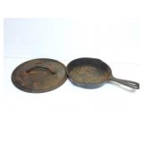 LODGE CAST IRON PRESS AND CAST IRON SKILLET- 6.5