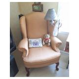VINTAGE HIGH BACK CHAIR- PILLOW- BEAR- MINI FLOOR