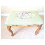 VINTAGE ORNATE HAND SEWN FOOT STOOL