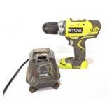 RYOBI DRILL- P208B- WITH CHARGER- NO BATTERY
