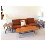 VINTAGE COUCH AND MATCHING END TABLES AND COFFEE