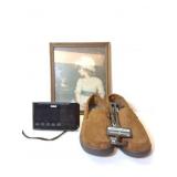 NEW MENS SLIPPERS- RCA CLOCK RADIO AND VINTAGE