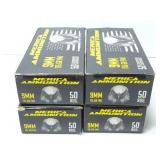 9MM MERICA  AMMUNITION- 4 BOXES OF 50 EACH -200