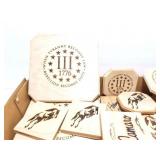 HAND MADE WOODEN COASTERS AND MORE- CONTENTS OF