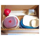 TUPPERWARE AND OTHER PLASTIC STORAGE AND KITCHEN