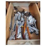 FLATWARE- LARGE QUANTITY OF ASSORTED NEW AND USED