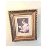 VINTAGE PICTURE WITH NICE FRAME AND LIGHT