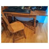 DROP LEAF TABKE AND TWO CHAIRS- VINTAGE - NO