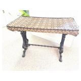 CAST IRON LEGGED BENCH- APPROXIMATELY 24 INCHES
