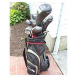 ADAMAS GOLF BAG AND ALL ADAMS IDEA GOLF CLUBS AND