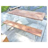 FOLDING TABLE AND ONE FOLDING BENCH-