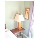 VINTAGE TABLE- LAMP AND LIVE LAUGH LOVE WALL