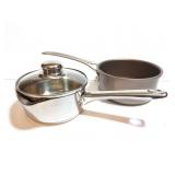 STEIGL STAINLESS STEEL POT AND ANOTHER SMALL POT
