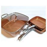 COPPER X CHEF- COOK WARE- 3 PIECES- ONE WITH LID