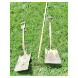 2 SHOVELS AND ONE HOE