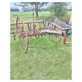 ANTIQUE PULL TYPE HAY TEDDED